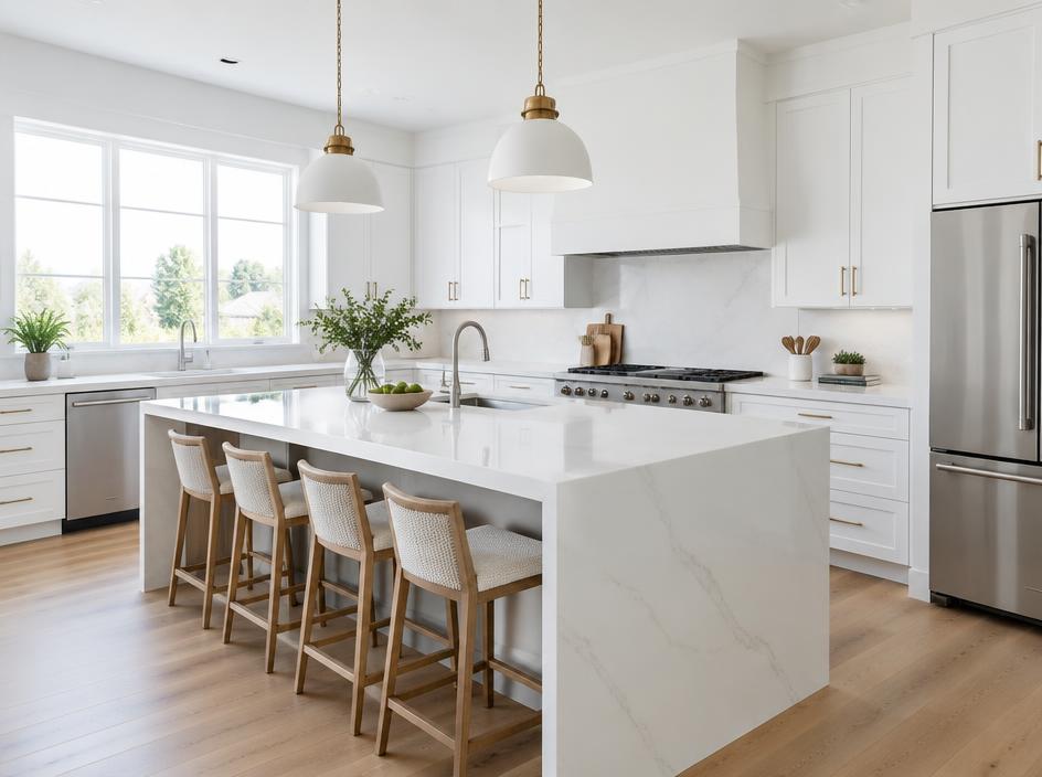 Kitchen finished in Quartz