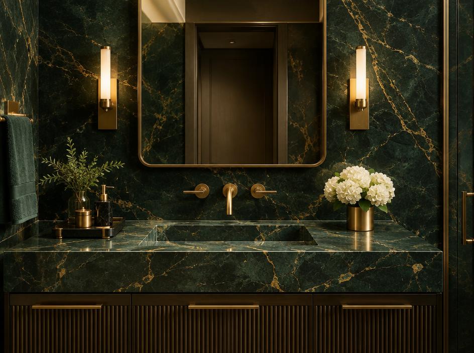 Bathroom vanity finished in Specialty / premium stone